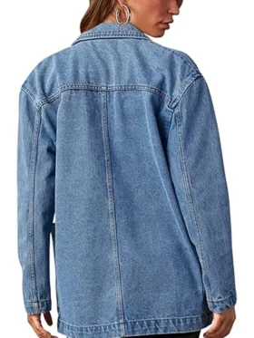 Mid Length Denim Jacket Back