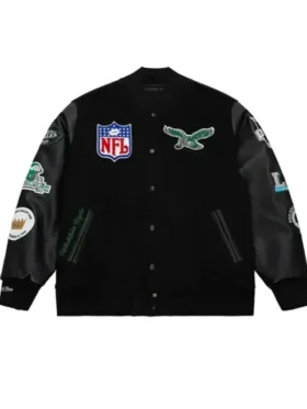 NFL Philadelphia Eagles Black Letterman Varsity Jacket