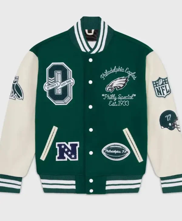 OVO Philadelphia Eagles Letterman Varsity Jacket