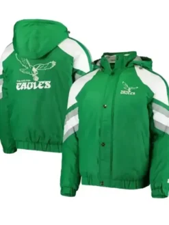 Philadelphia Eagles Throwback Green Hooded Jacket