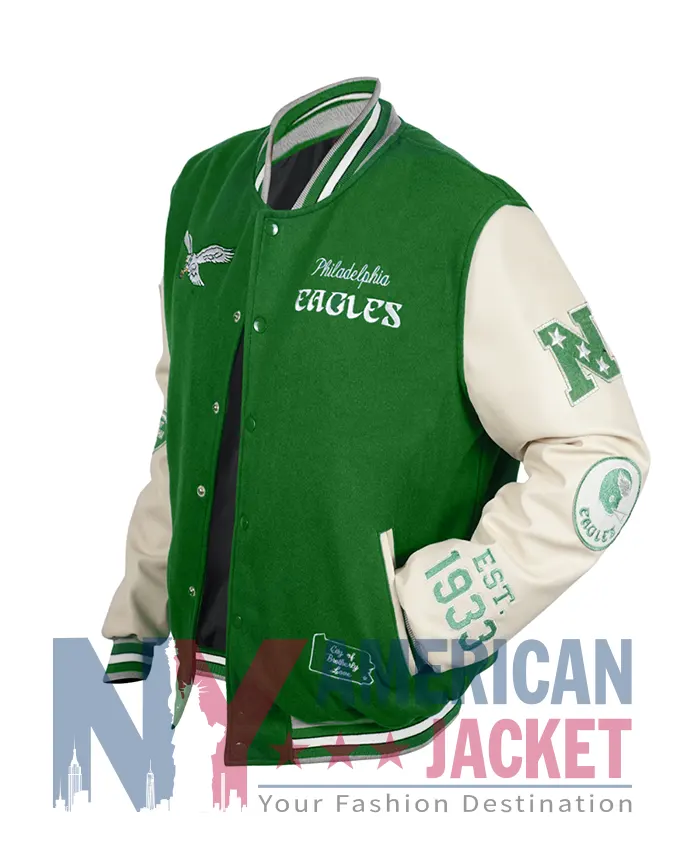 Philadelphia Full-Snap Eagles Green Jacket