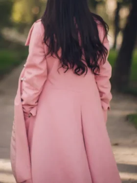 Pink Long Trench Coat Back