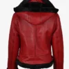 Red Shearling Jacket Back