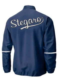 Stegaro Half Zip Up Navy Blue Jacket Back