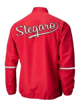 Stegaro Half Zip Up Red Jacket Back