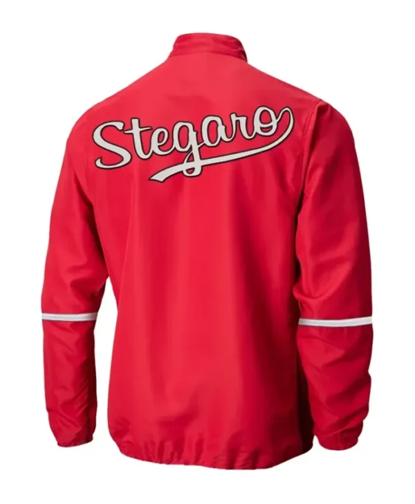Stegaro Half Zip-Up Red Jacket Back