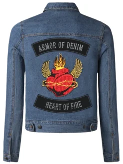 Stegaro Heart of Fire Blue Denim Jacket