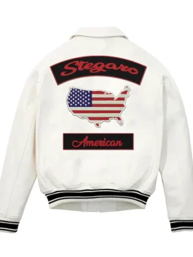 Stegaro Motorcycle Sheepskin Leather Jacket Back