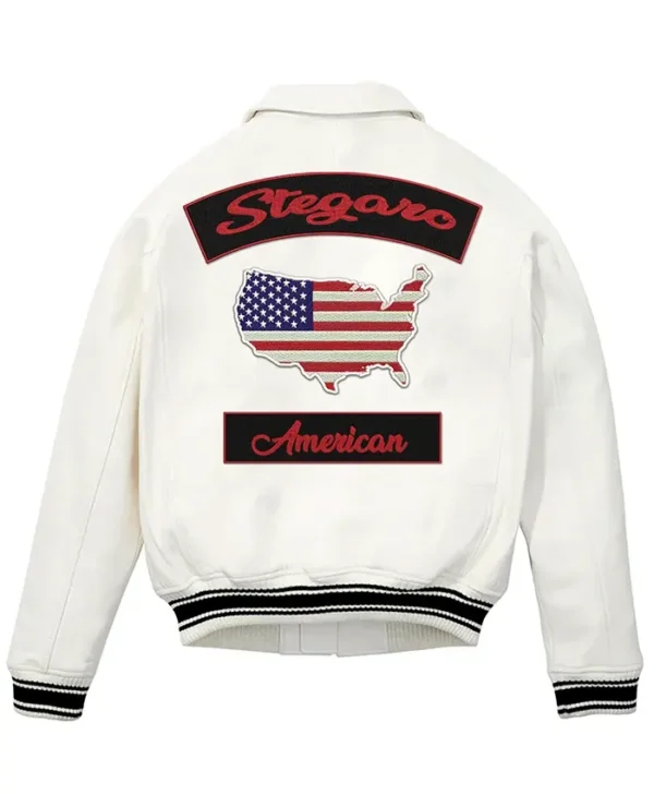 Stegaro Motorcycle Sheepskin Leather Jacket Back
