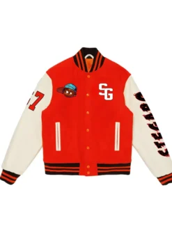 Stegaro Red And Beige Letterman Varsity Jacket