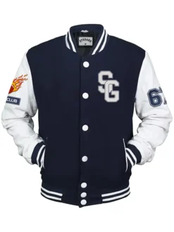 Stegaro SG Club Blue And White Varsity Jacket