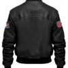Stegaro Vintage Bomber Leather Black Jacket Back