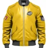 Stegaro Yellow Vintage Bomber Leather Jacket