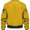 Stegaro Yellow Vintage Bomber Leather Jacket Back