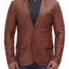 Tan Leather Blazer