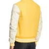 Yellow And White Varsity Jacket Back