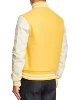 Yellow And White Varsity Jacket Back