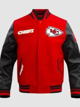 KC Chiefs Retro Classic Red And Black Varsity Jacket