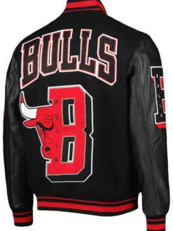 NBA Chicago Bulls Pro Standard Black Varsity Jacket For Men And Women