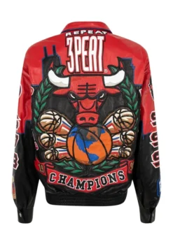 NBA Chicago Bulls Repeat 3 Peat Varsity Jacket For Sale 