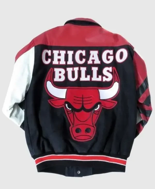 Vintage Chicago Bulls Leather Letterman Varsity Jacket For Sale