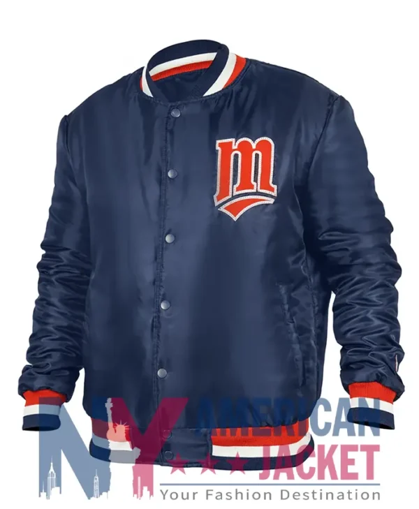1980s Minnesota Twins Diamond Navy Satin Varsity Jacket