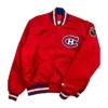 80s Montreal Canadiens Red Satin Letterman Varsity Jacket