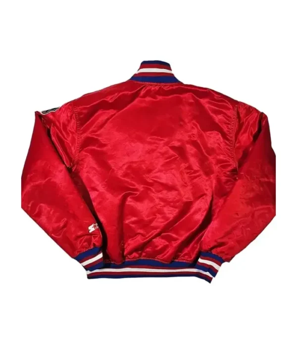 80’s Montreal Canadiens Red Satin Letterman Varsity Jacket Back