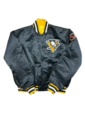 80s Pittsburgh Penguins Satin Varsity Jacket