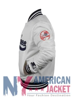 90s New York Yankees White Varsity Jacket