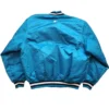 90’s San Jose Sharks Blue Satin Varsity Jacket Back