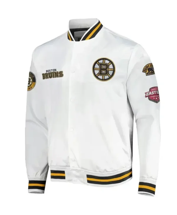 Aiyana Boston Bruins Hometown LW White Satin Jacket