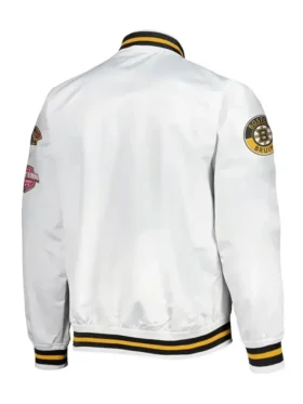 Aiyana Boston Bruins Hometown LW White Satin Jacket Back