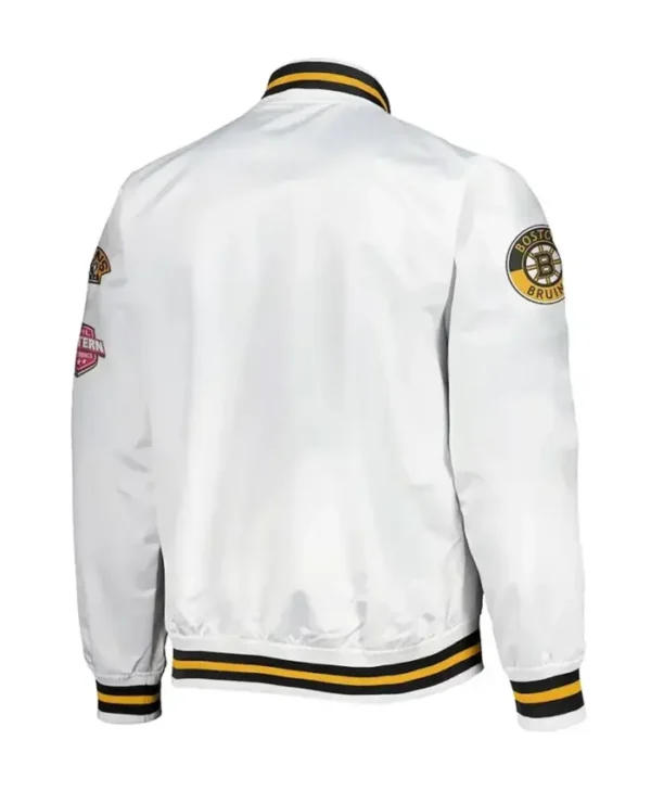 Aiyana Boston Bruins Hometown LW White Satin Jacket Back