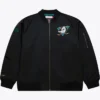 Anaheim Ducks Black Zip Satin Bomber Jacket