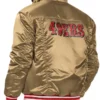 Antoinett San Francisco 49ers Gold Satin Varsity Jacket Back