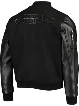 Arizona Cardinals Black Wool Letterman Jacket Back