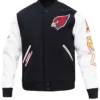 Arizona Cardinals Black and White Wool Jacket