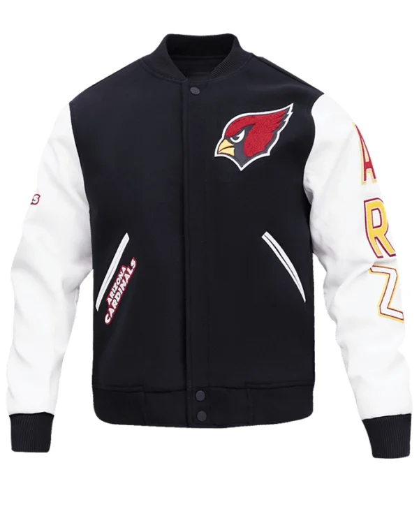 Arizona Cardinals Black and White Wool Jacket