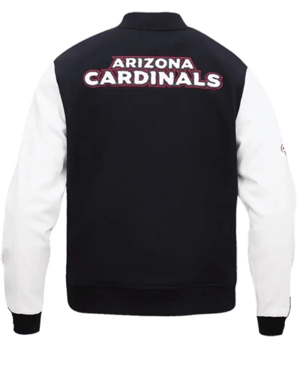 Arizona Cardinals Black and White Wool Jacket Back