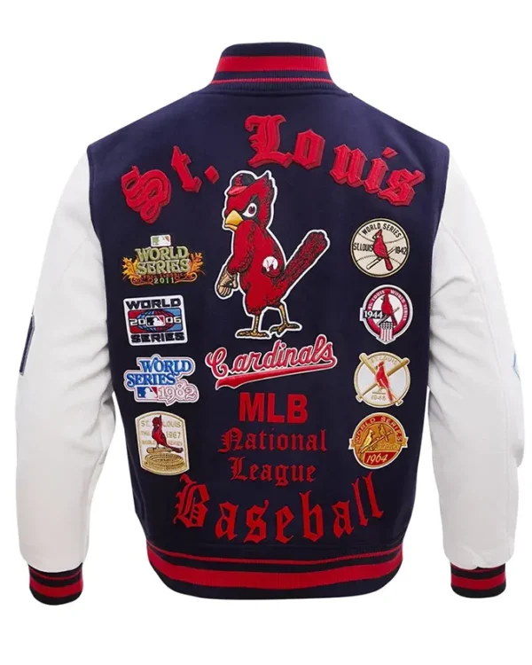 Arizona Cardinals Classic Mens Wool Varsity Jacket Back