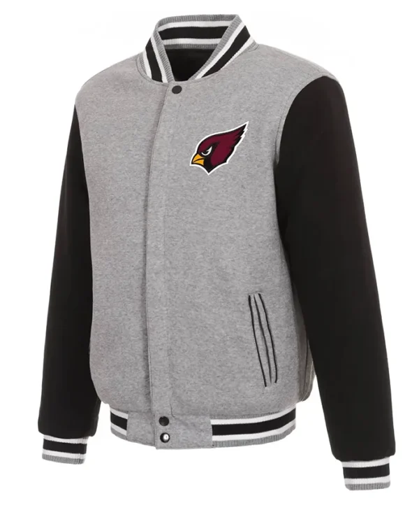 Arizona Cardinals Gray and Black Letterman Wool Jacket