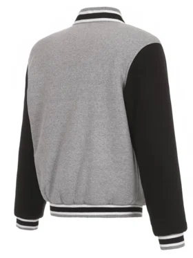 Arizona Cardinals Gray and Black Letterman Wool Jacket Back