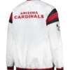 Arizona Cardinals Red and White Full Snap Varsity Satin Jacket Back