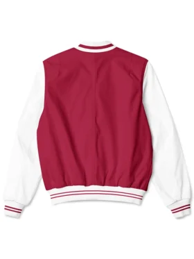 Arizona Cardinals Varsity Red and White Jacket Back