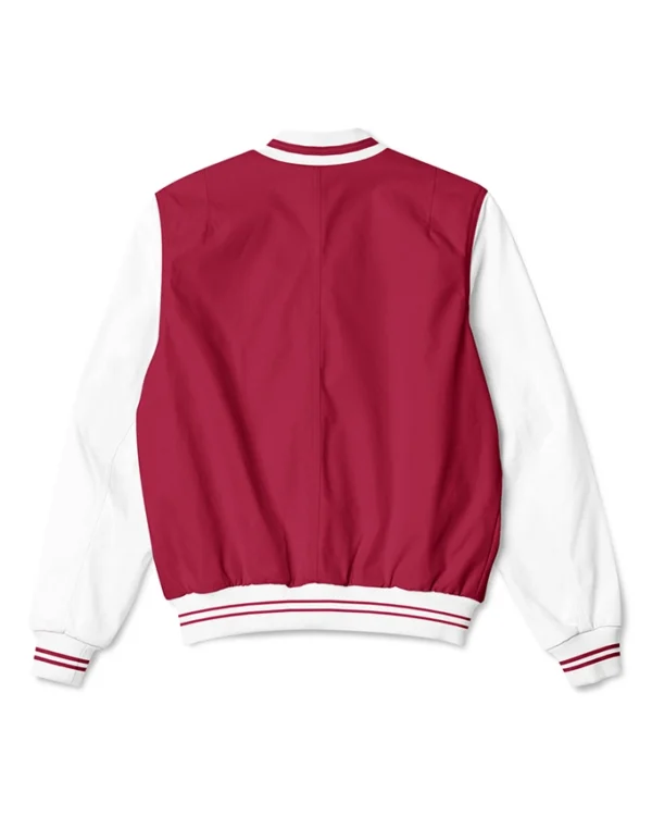 Arizona Cardinals Varsity Red and White Jacket Back
