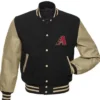 Arizona Diamondbacks Black Wool Full Snap Varsity Jacket