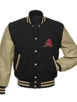 Arizona Diamondbacks Black Wool Full Snap Varsity Jacket
