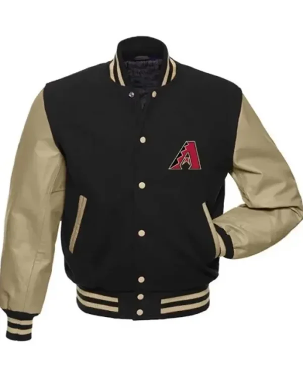 Arizona Diamondbacks Black Wool Full Snap Varsity Jacket