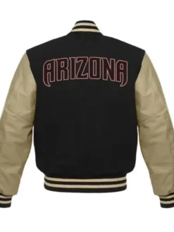 Arizona Diamondbacks Black Wool Full Snap Varsity Jacket Back